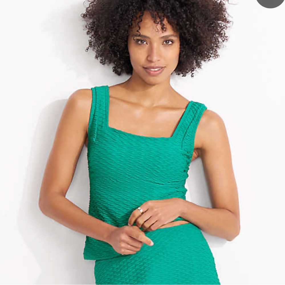 Lands End green tankini top size S 6-8